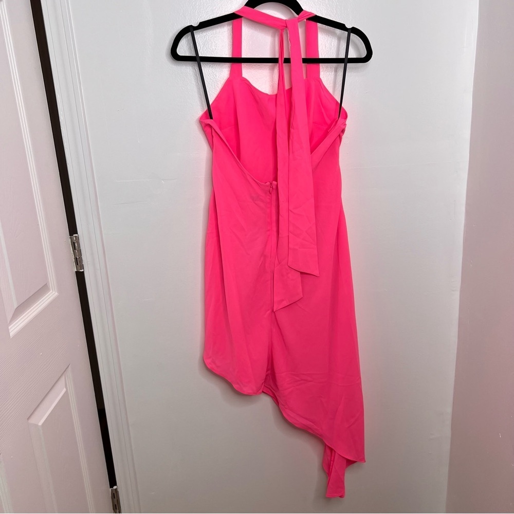 NBD Hot Pink Jacki Asymmetrical Midi Dress - Picture 5 of 8